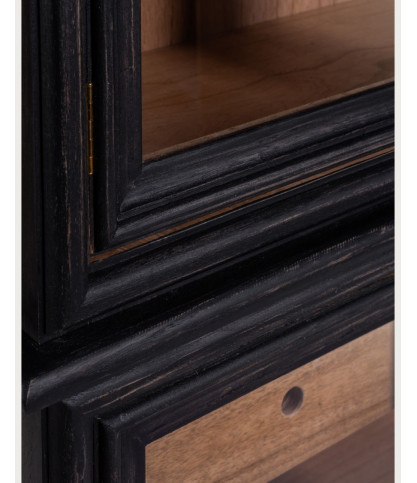 Chelsea - Biblioteca negra en madera maciza de mindi