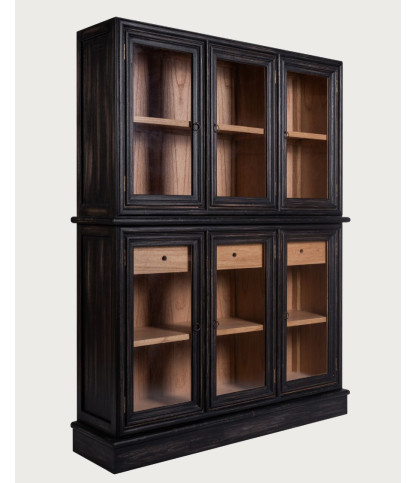 Chelsea - Biblioteca negra en madera maciza de mindi