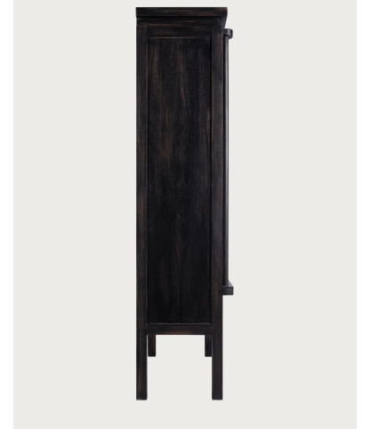 Kensington - Armoire noire patinée en bois massif de mindi