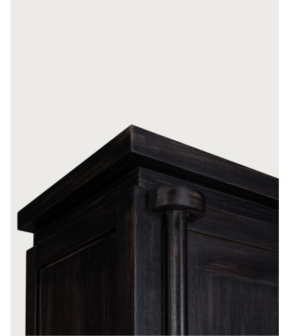 Kensington - Patinated Black Wedding Wardrobe in Solid Mindi Wood