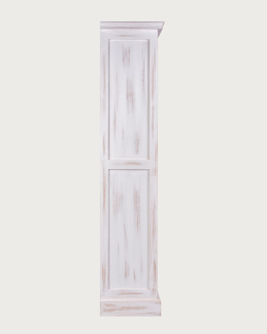 Oxford White - Librería blanca de madera maciza con puertas correderas