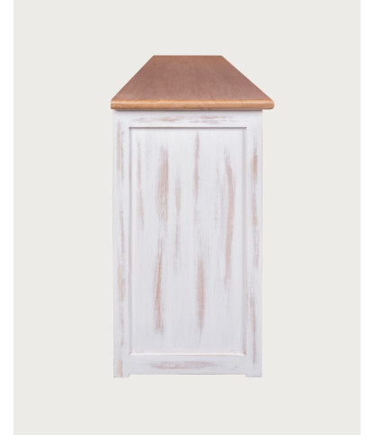 Oxford White - Laag wit dressoir van massief hout