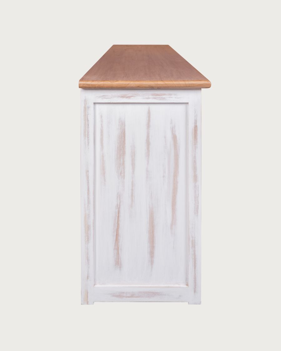 Oxford White - Buffet bas blanc en bois massif