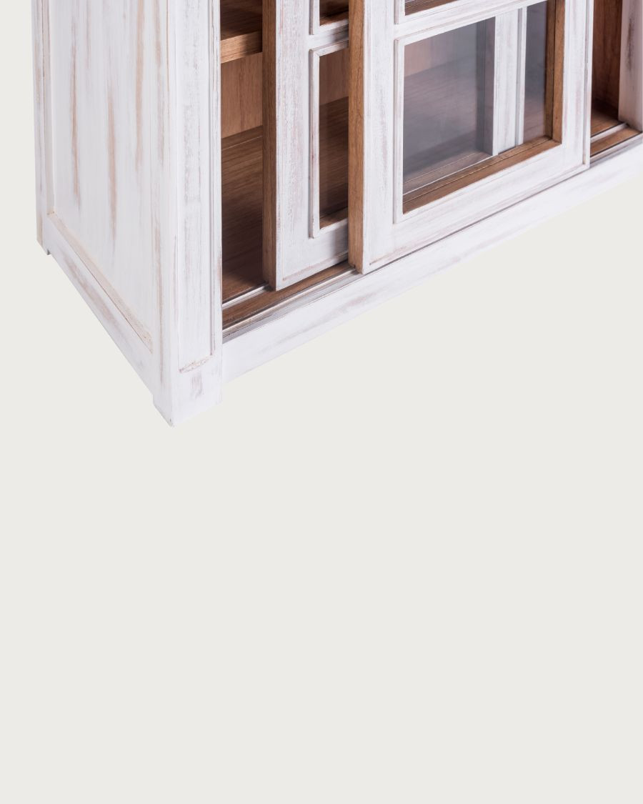 Oxford White - Laag wit dressoir van massief hout