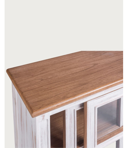 Oxford White - Aparador bajo de madera maciza blanca