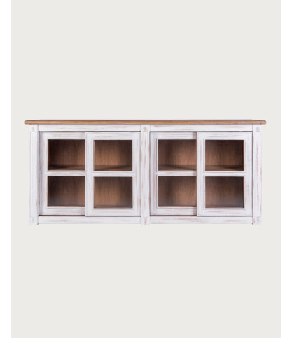 Oxford White - Laag wit dressoir van massief hout