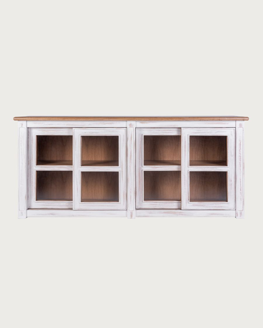 Oxford White - Laag wit dressoir van massief hout