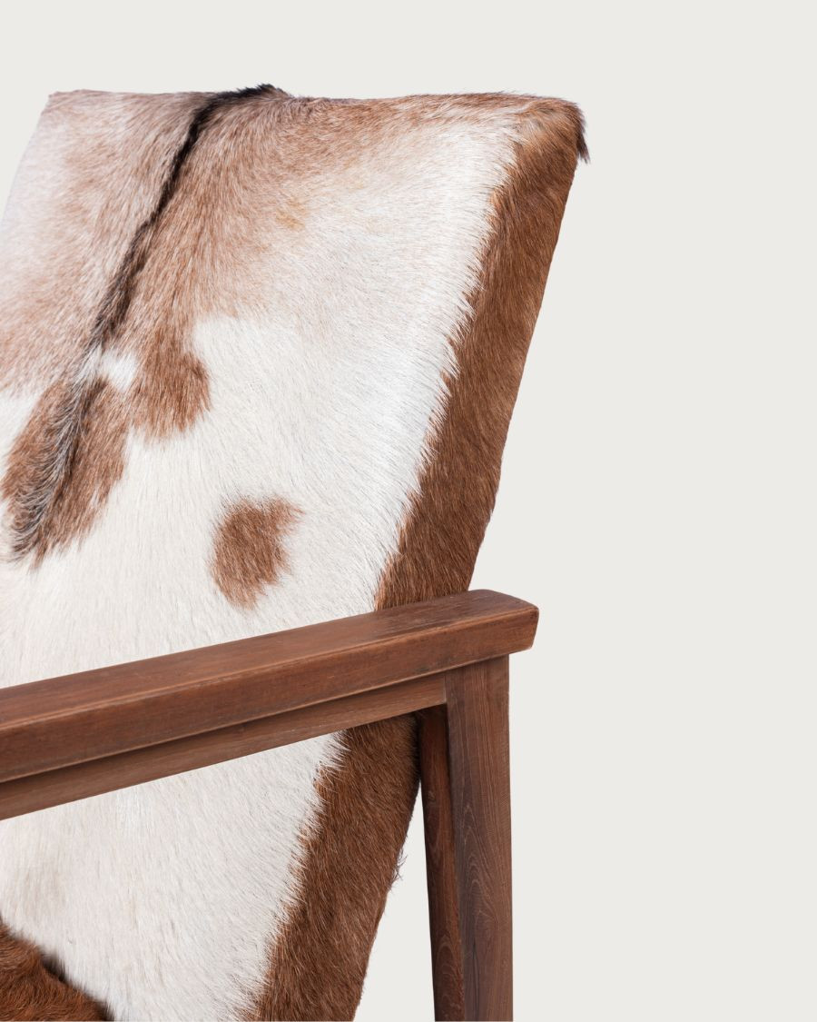 Cowboy – Sessel aus Teakholz und Ziegenleder
