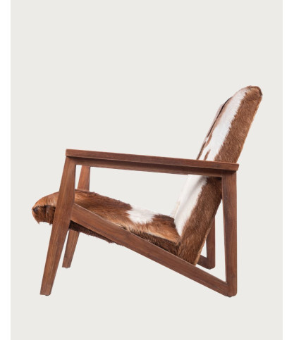 Cowboy – Sessel aus Teakholz und Ziegenleder