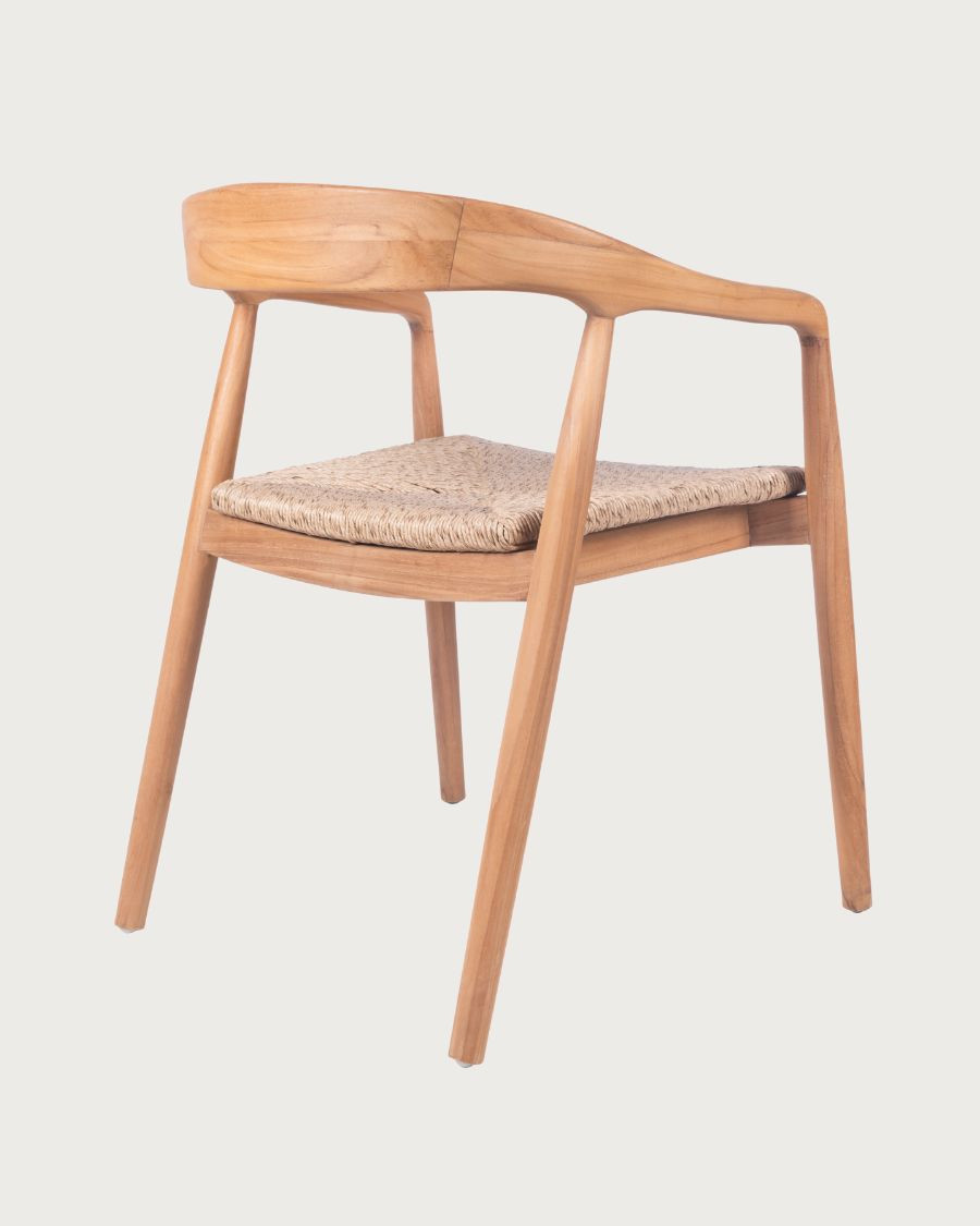 Charlène - Teak chair with woven seats Viro