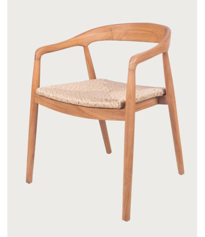 Charlène - Teak chair with woven seats Viro