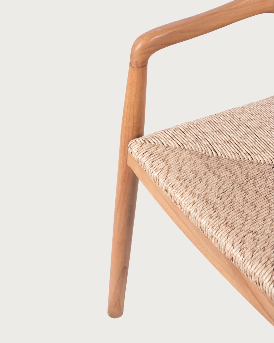 Charlène - Lot de 2 chaises en teck et assise tressée Viro