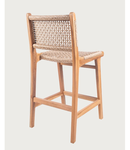 Nolan - Set of 2 Teak and Woven Viro Rope Bar Chairs