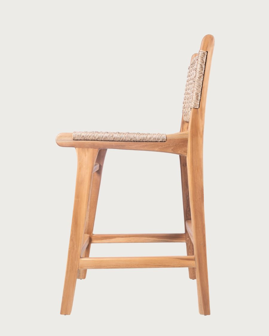 Nolan - Set of 2 Teak and Woven Viro Rope Bar Chairs