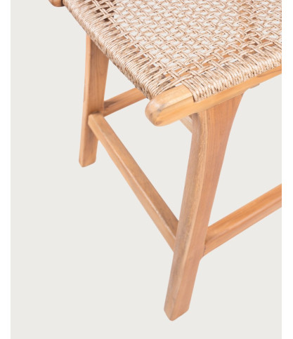 Nolan - Set of 2 Teak and Woven Viro Rope Bar Chairs