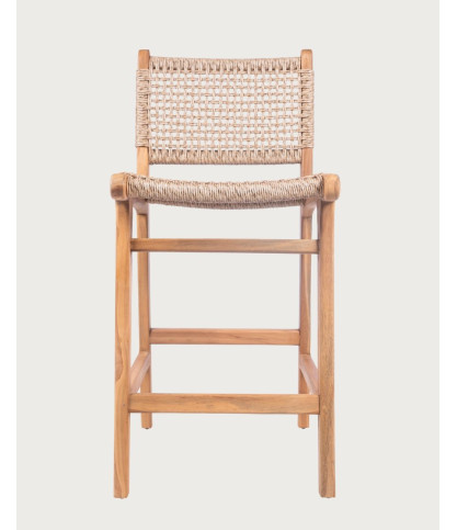 Nolan - Set of 2 Teak and Woven Viro Rope Bar Chairs