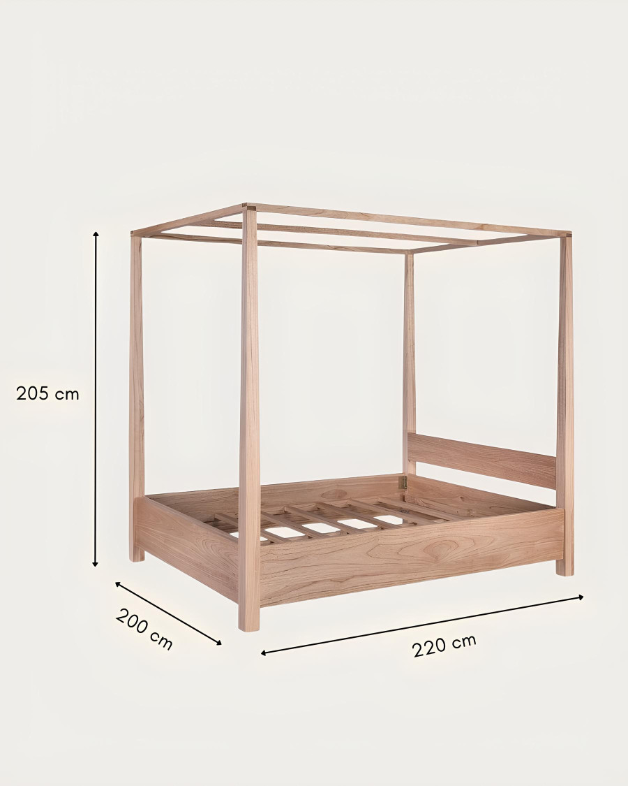 Java - Lit baldaquin en bois massif 180 CM