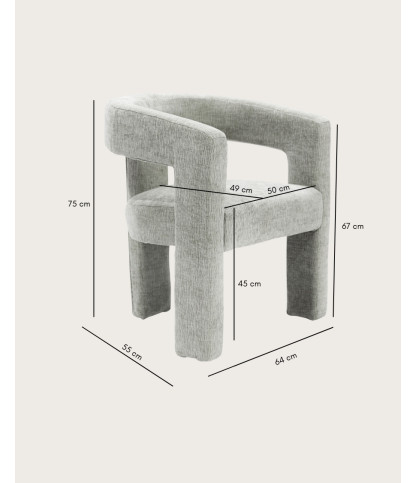 Lagon - Butaca de salón de diseño en tejido gris