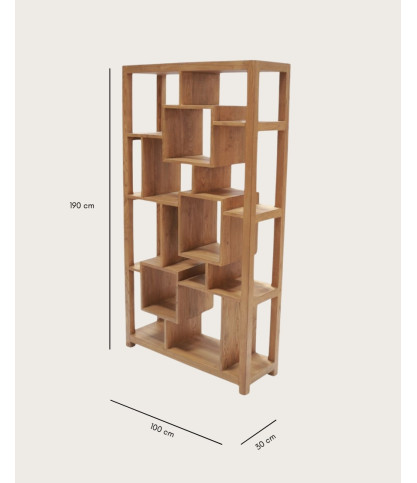Estantería Maze de madera maciza de teca