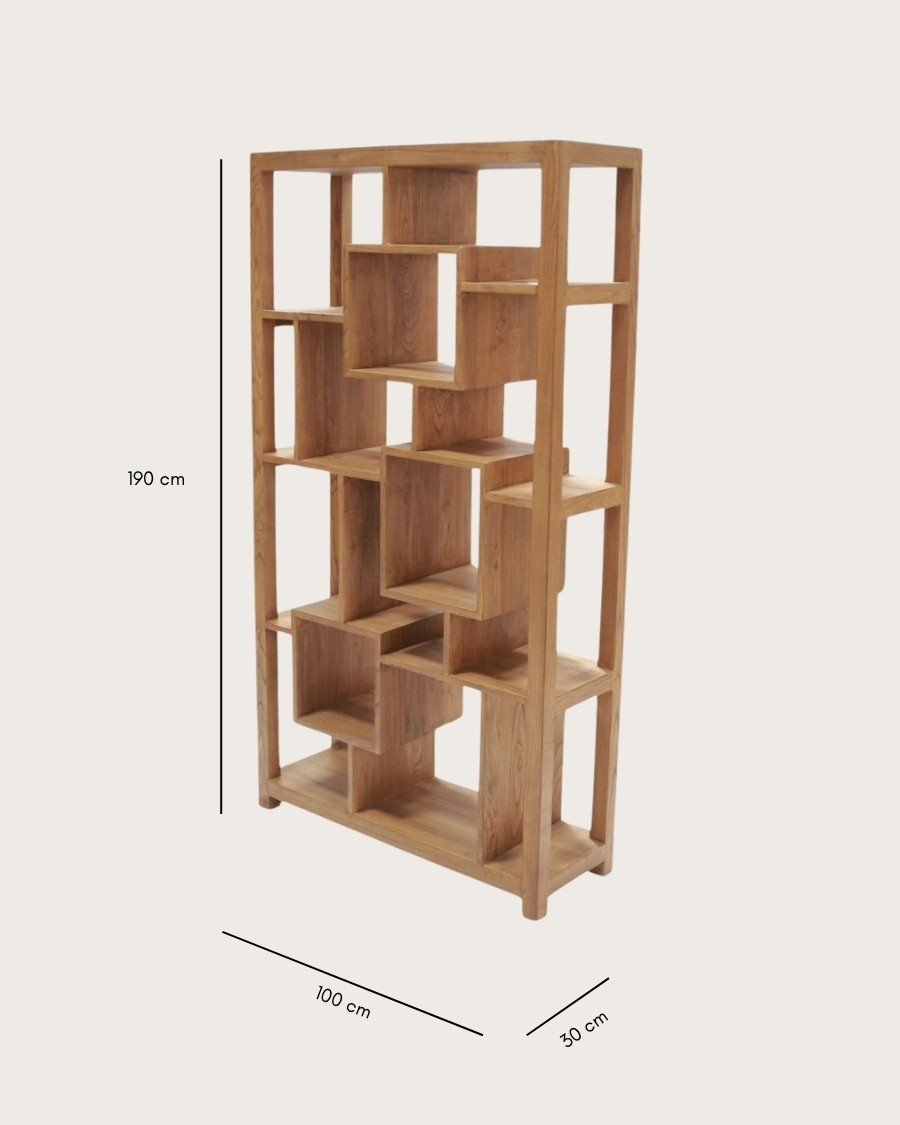 Mensola in legno massello di teak "Maze".