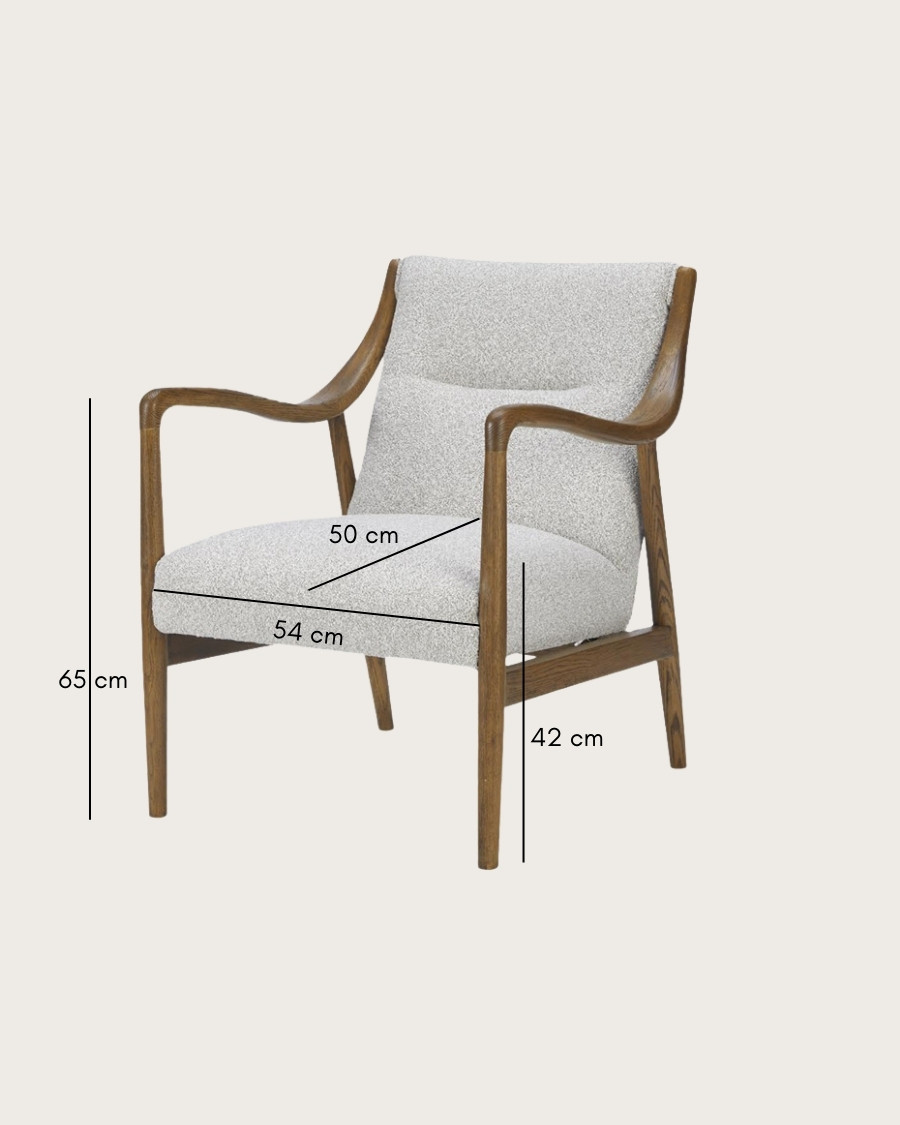 Ambre - Fauteuil en bois massif chêne et en lin