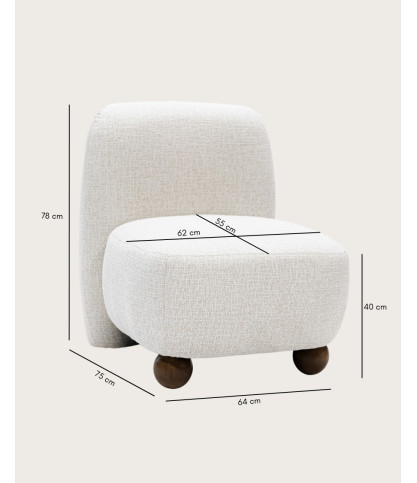 Oslo - Designer-Sessel aus beigem Stoff