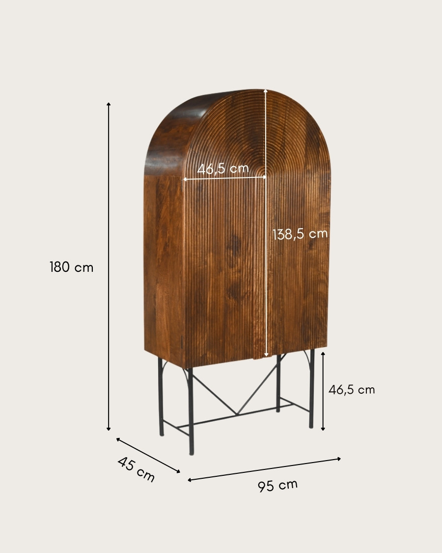 Vorno - Armario de madera de mango tallada