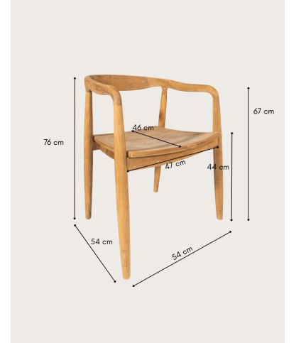 Charlie - Set van 2 Scandinavische stoelen van massief teakhout