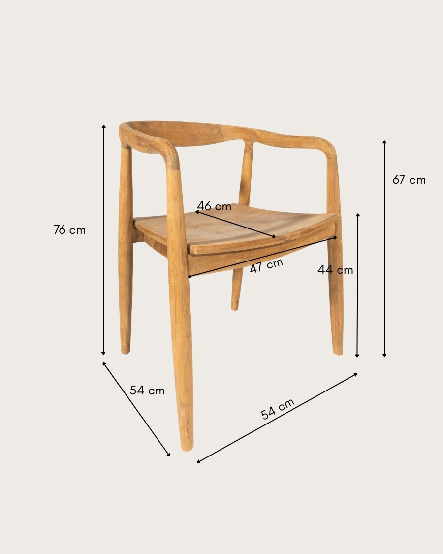 Charlie - Set di 2 sedie scandinave in teak massello