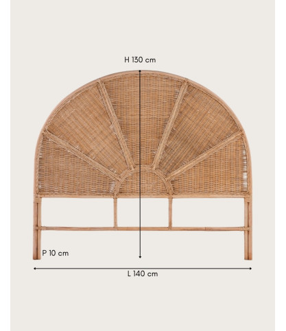 Looma - 140 cm großes Rattan Kopfteil