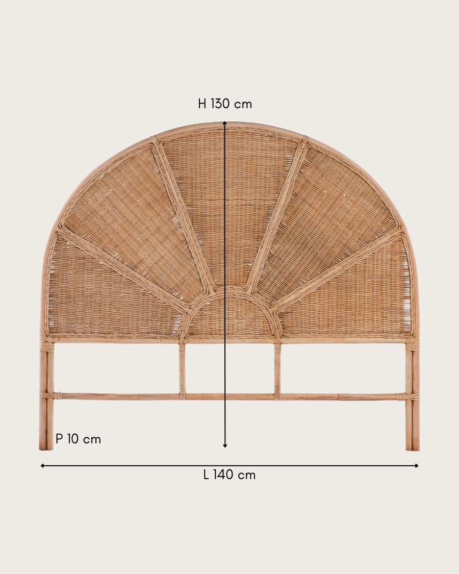 Looma - 140 cm großes Rattan Kopfteil