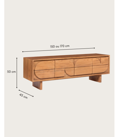 Dinda - Soporte para TV de madera maciza de teca