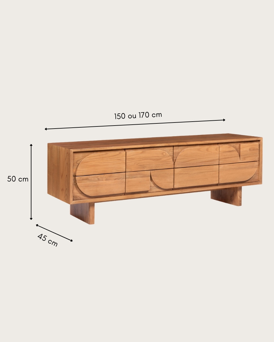 Dinda - Solid teak tv stand 170 cm