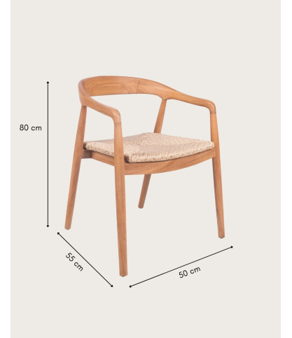 Charlène - Set of 2 Teak and Synthetic Viro Rope Chair