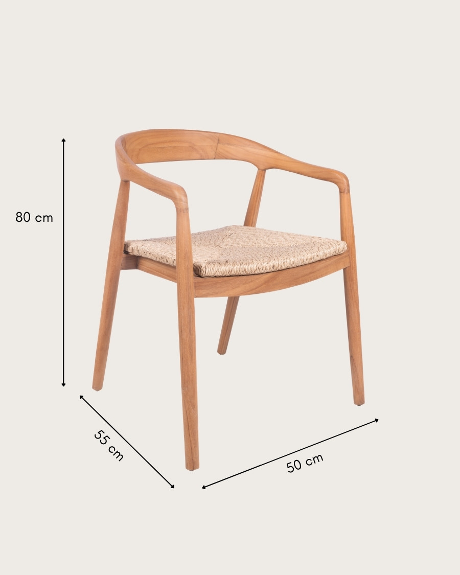 Charlène - Set of 2 Teak and Synthetic Viro Rope Chair