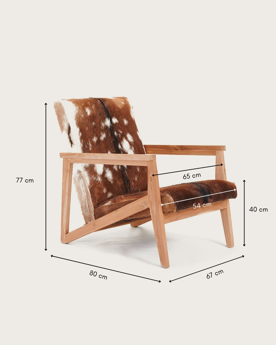 Cow Boy - Teak and goatskin armchair