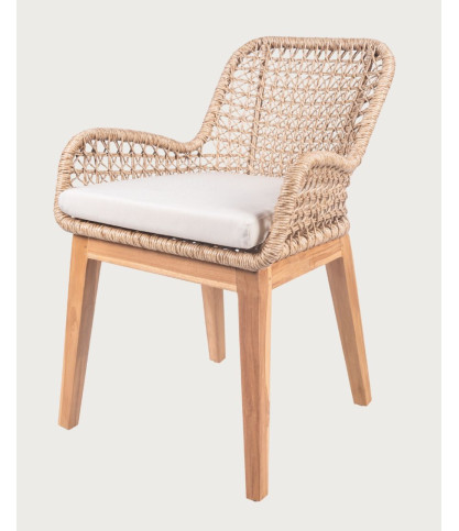 Calista - Lot de 2 fauteuils de jardin en bois de teck et Viro