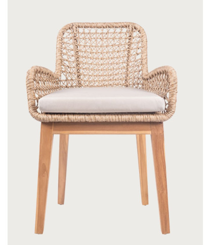 Calista - Lot de 2 fauteuils de jardin en bois de teck et Viro