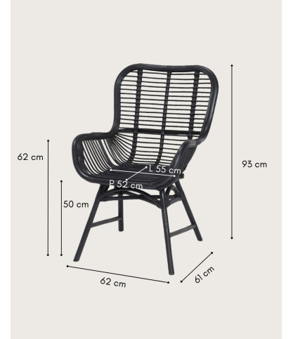 copy of Sapporo - Chaise en rotin noir