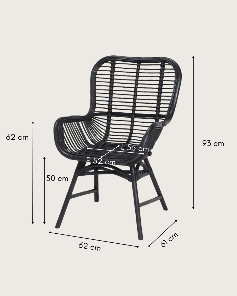 copy of Sapporo - Chaise en rotin noir