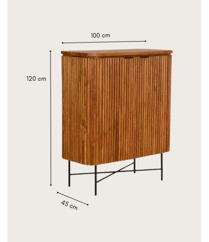 Opera - Credenza a 2 ante in teak riciclato