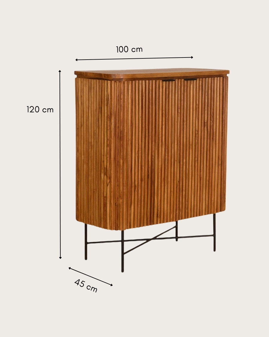 Opera - 2-türiges Sideboard aus recyceltem Teakholz
