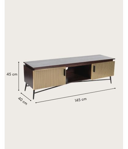 Moon - Mobile porta TV con finitura in ottone anticato, 145 cm