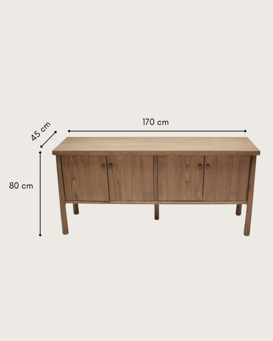 Yara - Credenza in legno massello di teak, 170 cm
