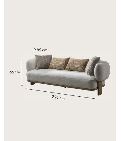 Vigo - Sofa aus Stoff und Massivholz