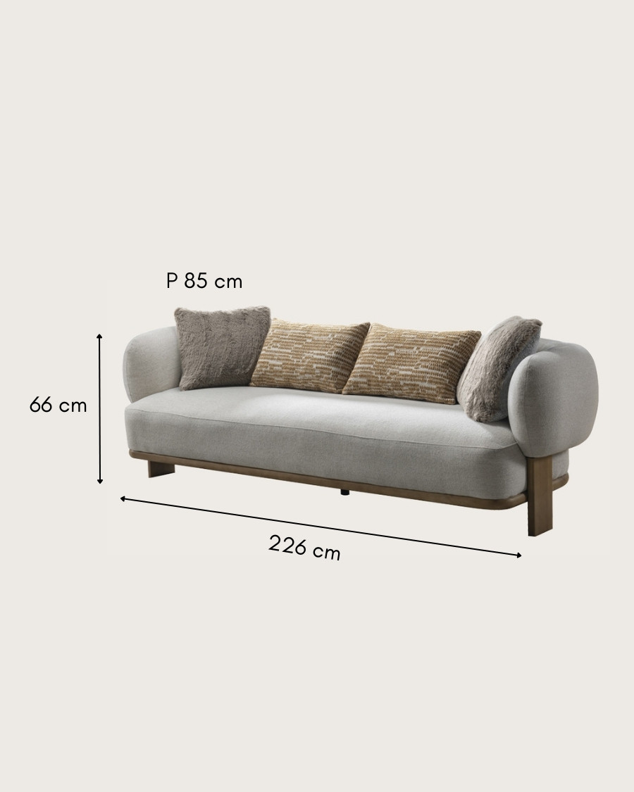 Vigo - Fabric and solid wood sofa