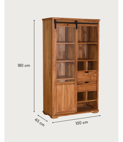 Lexis - Libreria in legno di teak riciclato