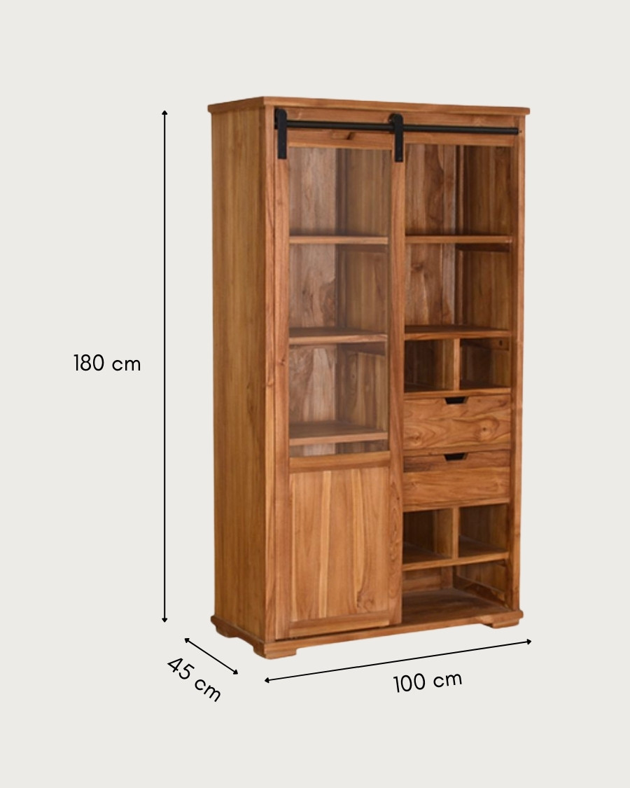 Lexis - Bibliothèque en bois de teck recyclé