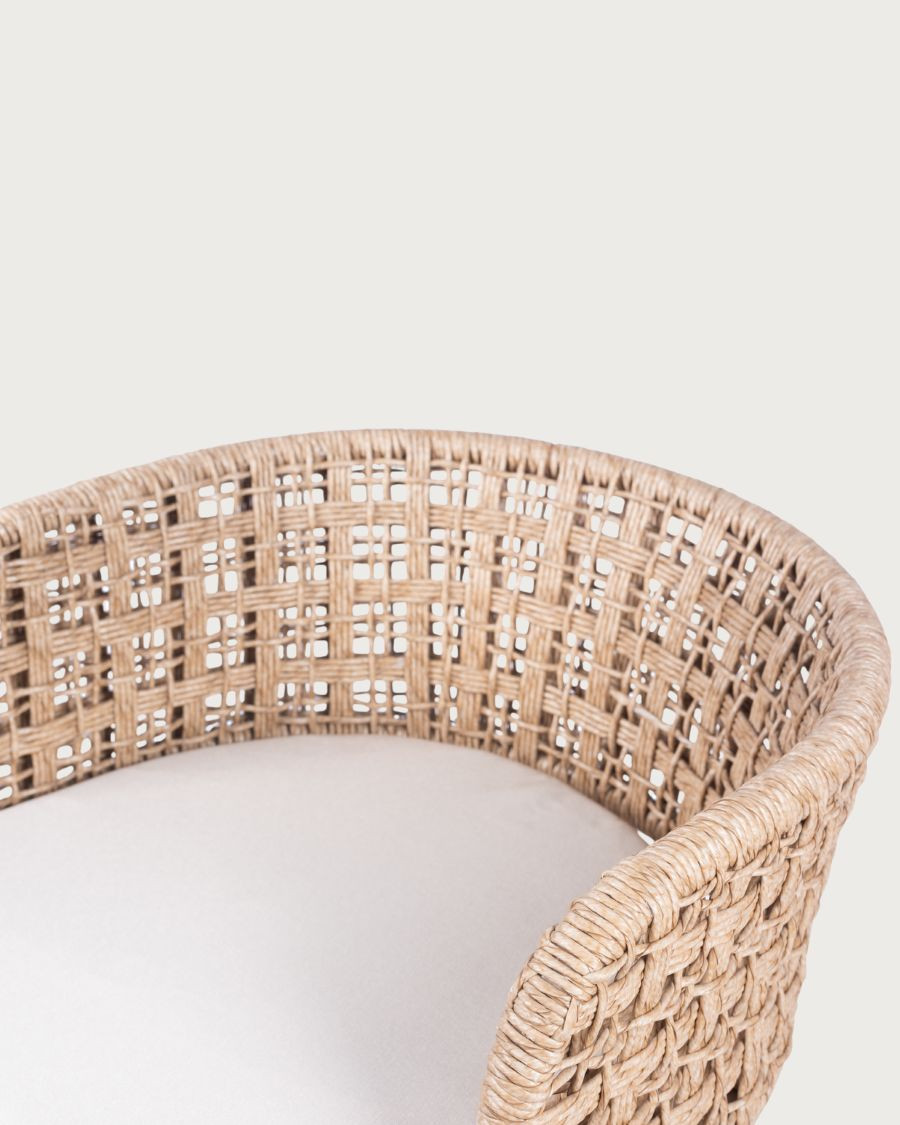 Maora - Set of 2 teak and Viro braided rope garden chairs with cushion