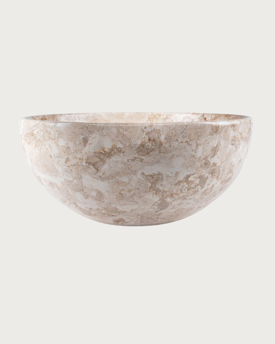 Auro - Round Countertop Basin in Natural Marble